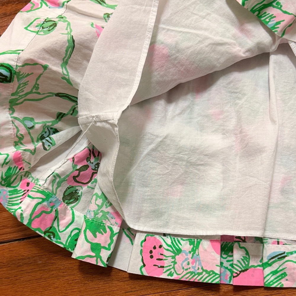 Lilly Pulitzer Pink and Green Floral Shirt Dress - Picture 7 of 9